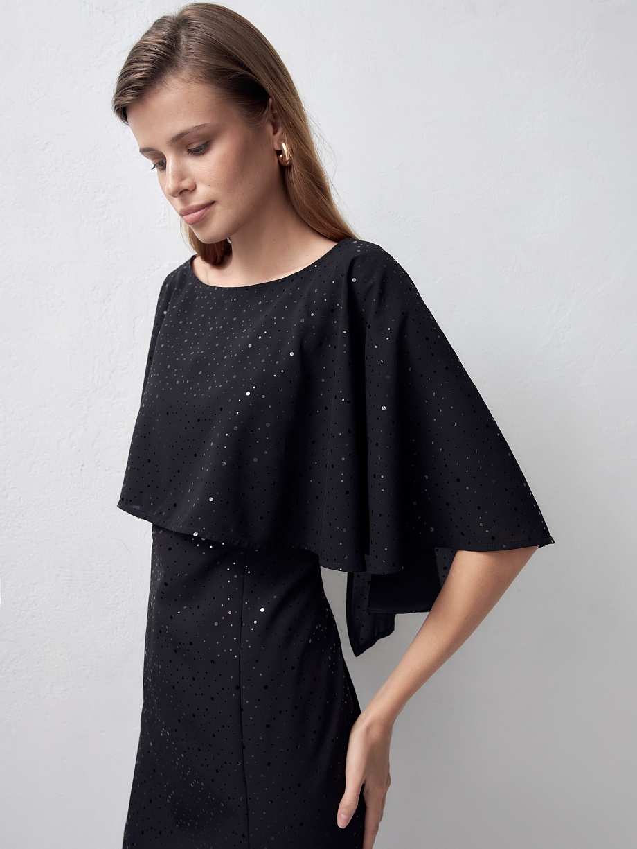 Шифоновое платье с металлизированным принтом