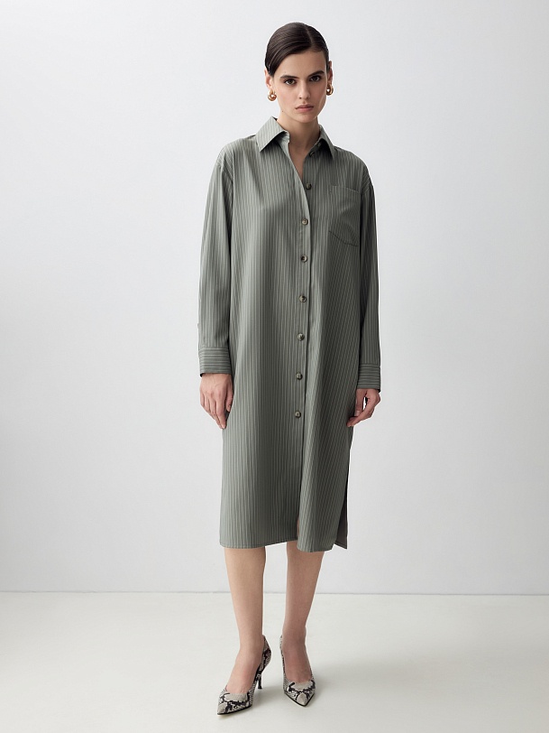 Платье-рубашка в полоску