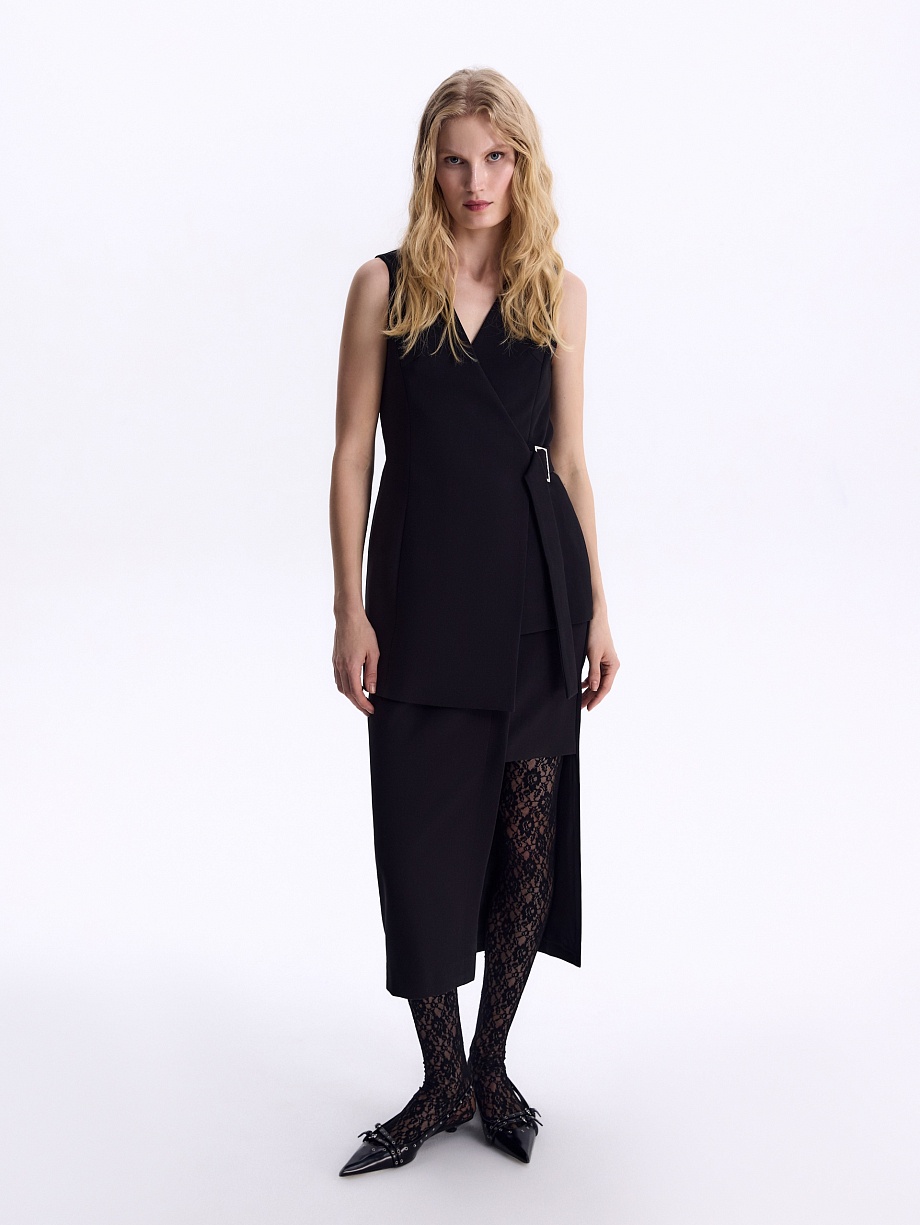 Асимметричный жилет из костюмной ткани