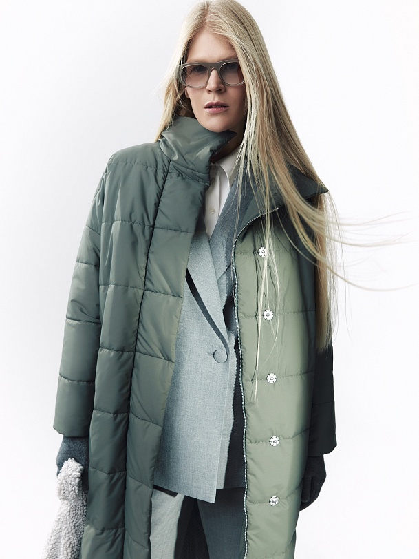 Пальто зимнее стеганое с мембраной