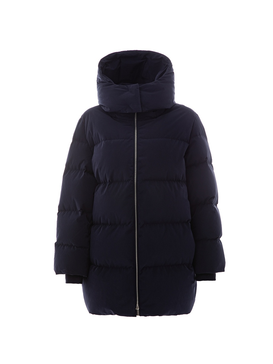 Укороченный пуховик с утеплителем 90% пух и 10% перо и капюшоном