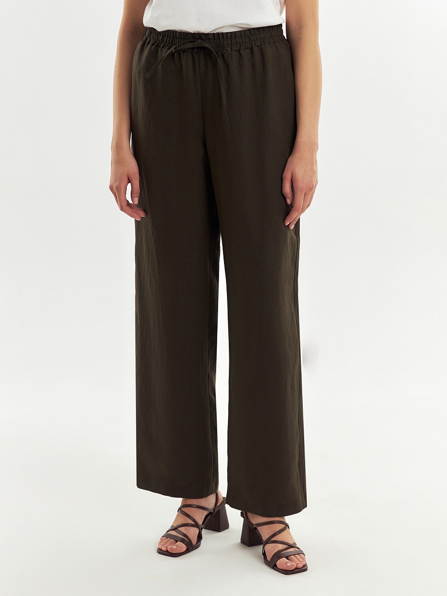 Брюки на завязках из 100% льна
