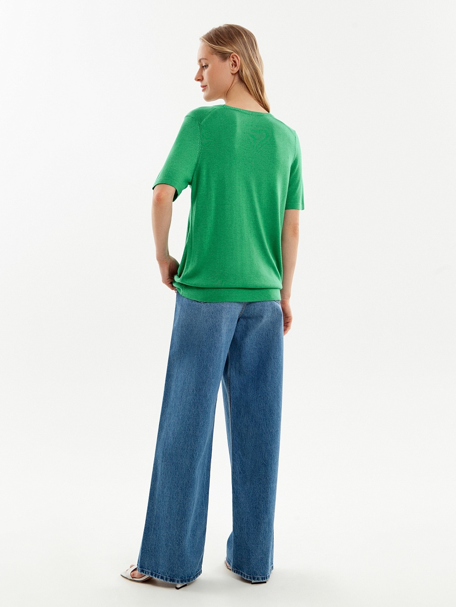 Вязаный джемпер с коротким рукавом