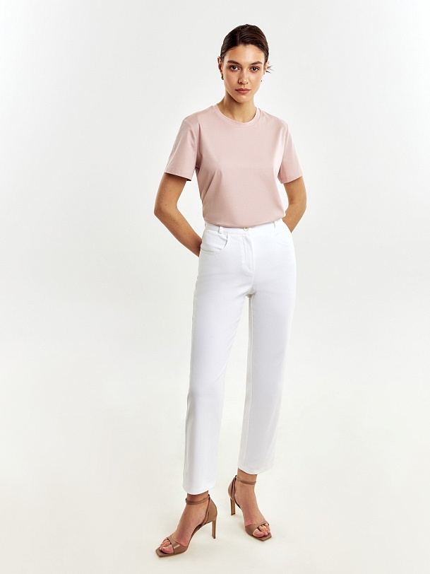 Укороченные белые джинсы из хлопка