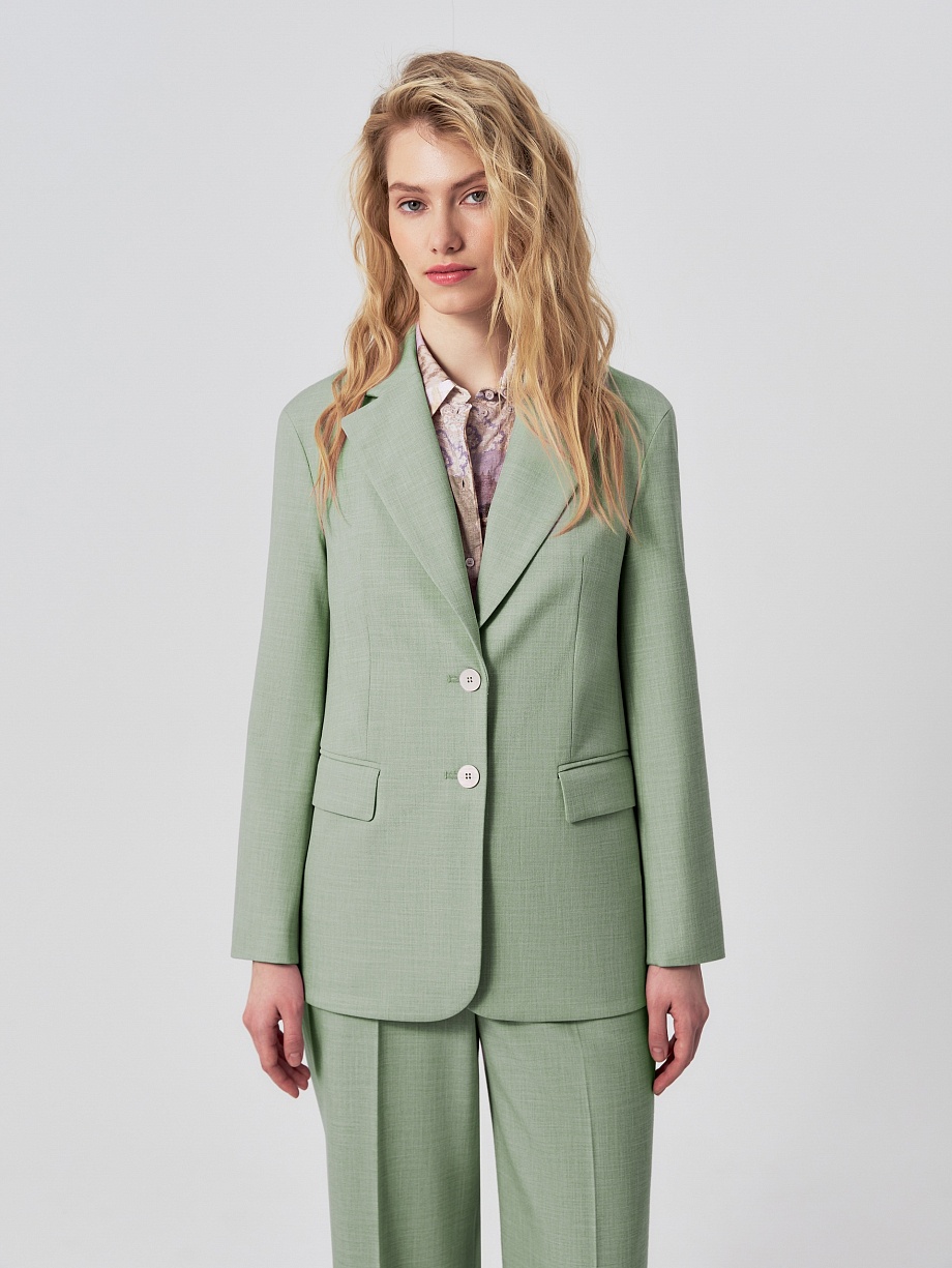 Прямой жакет из костюмной ткани