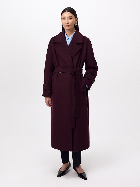 Пальто из шерсти с мембраной, утеплённой спинкой и съёмным капюшоном POMPA арт.1015644p90812