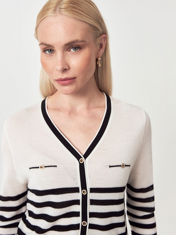 Полупрозрачный кардиган из вискозной пряжи POMPA арт.3612170kn2190