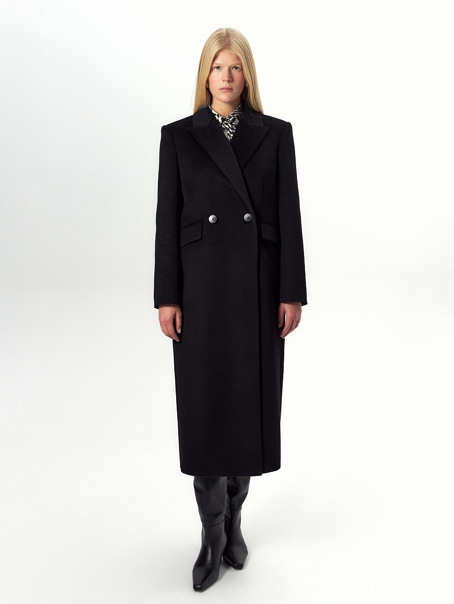 Пальто из шерсти с мембраной и утеплённой спинкой