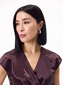 Блуза на запах из жатого атласа POMPA арт.4143370dr1375