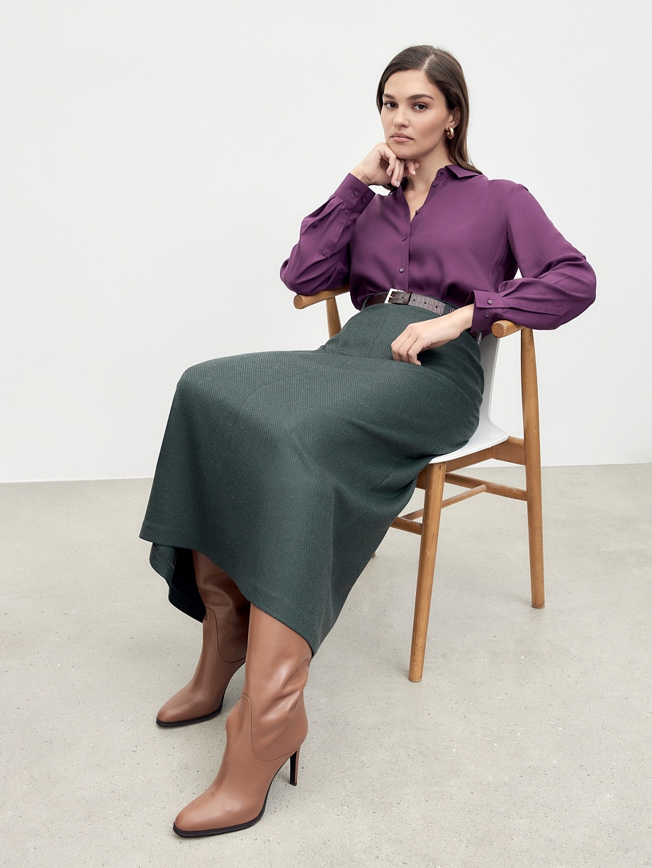 Юбка трапеция из костюмной ткани