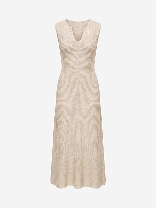 Платье макси из вискозы и льна