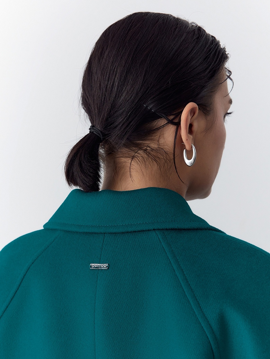 Укороченное пальто из шерсти с мембраной