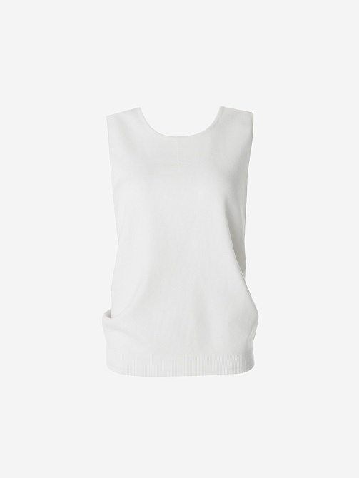 Прямой вязаный топ из вискозы и шелка