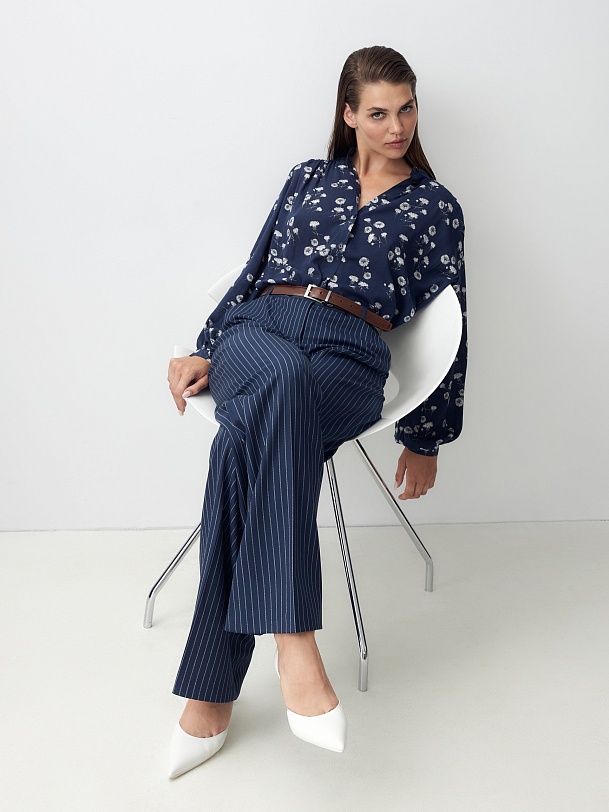 Блуза из вискозы с цветочным принтом