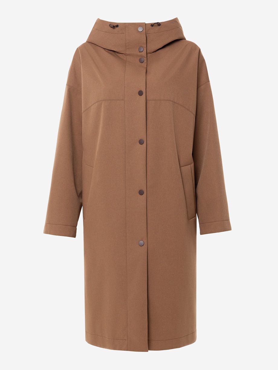 Непромокаемый плащ на кнопках с капюшоном