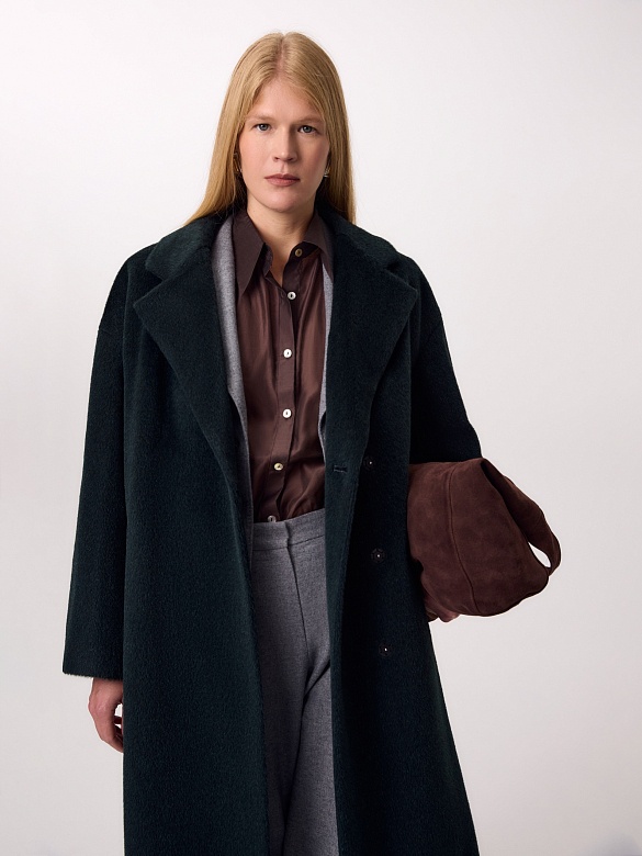 Пальто из шерсти Альпака Беби Сури с мембраной и утеплённой спинкой POMPA арт.1016086r90099