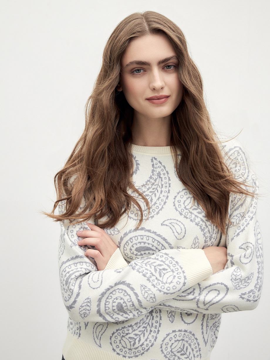 Вязаный джемпер из вискозной пряжи 