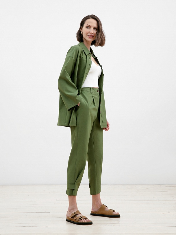 Жакет-рубашка женская зеленая