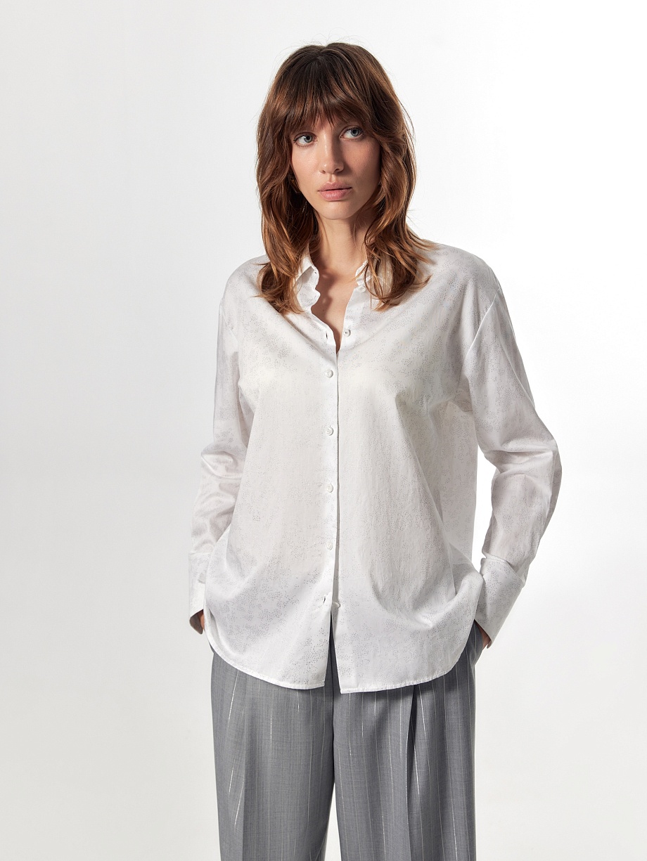 Блуза из 100% хлопка с серебряным напылением