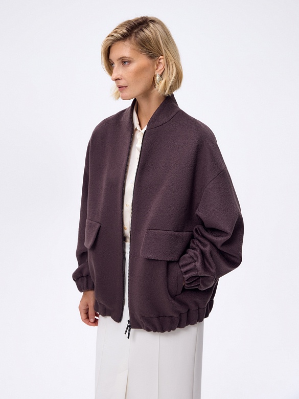 Куртка-бомбер из премиальной шерсти и кашемира POMPA арт.1045037r00089