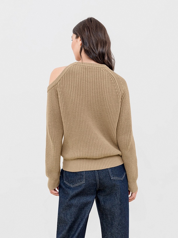 Вязаный джемпер из хлопкого трикотажа