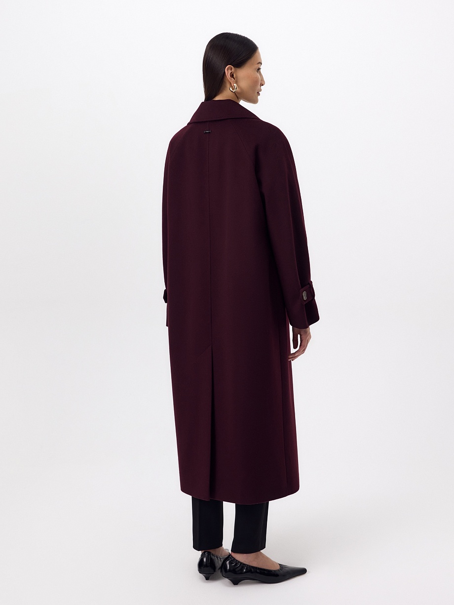 Пальто из шерсти с мембраной, утеплённой спинкой и съёмным капюшоном