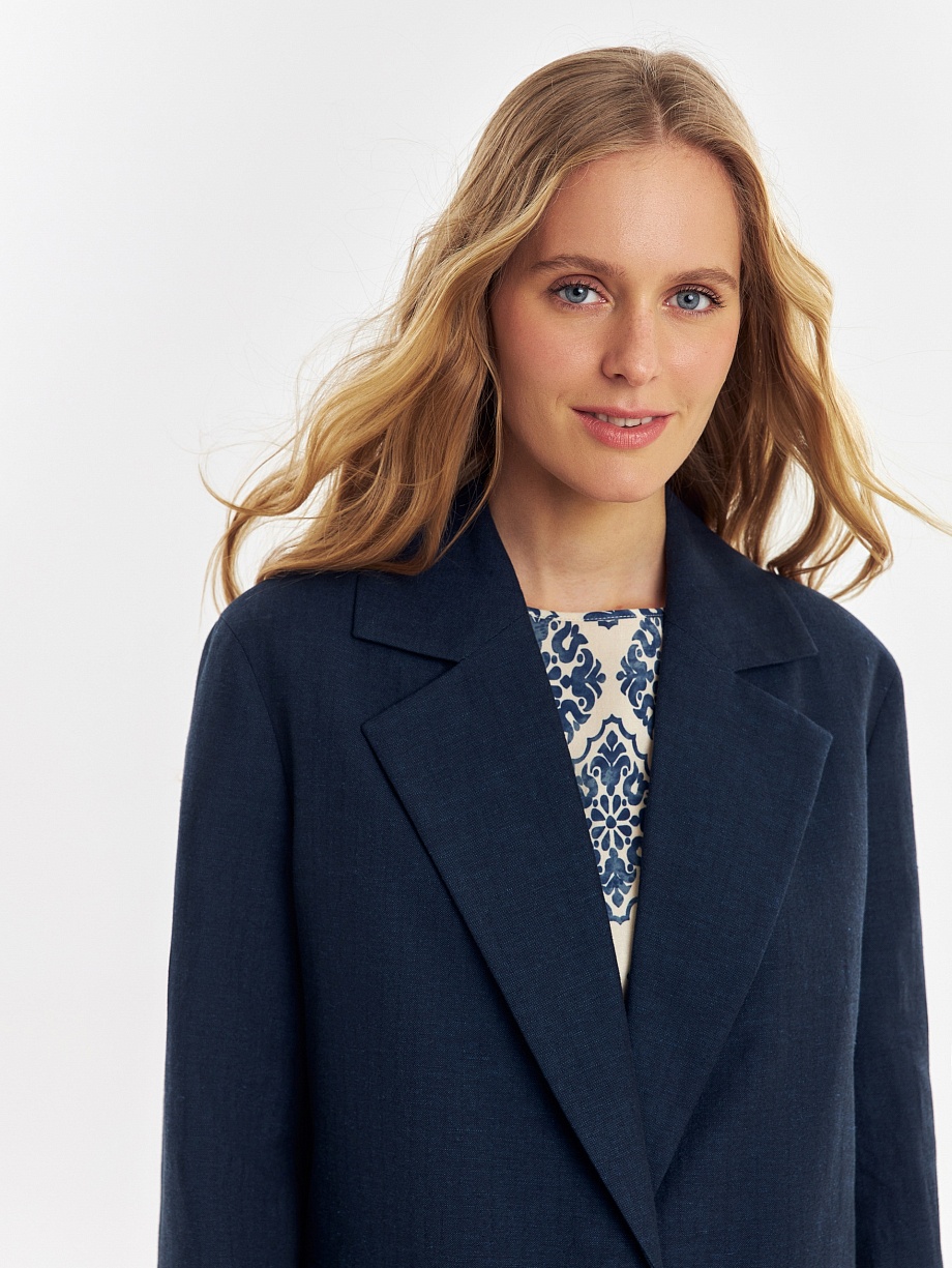 Жакет из хлопка и льна