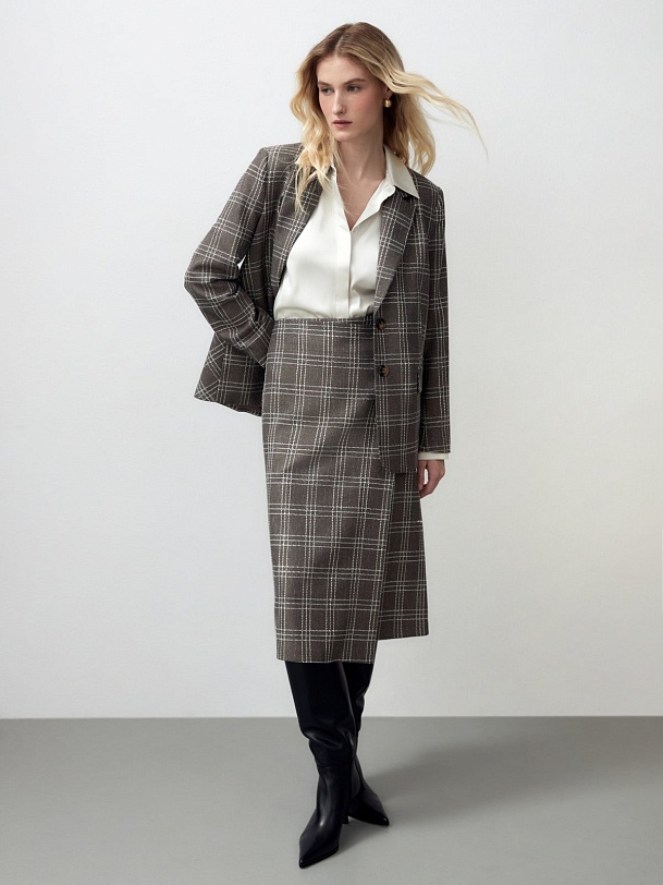 Юбка из фактурной костюмной ткани