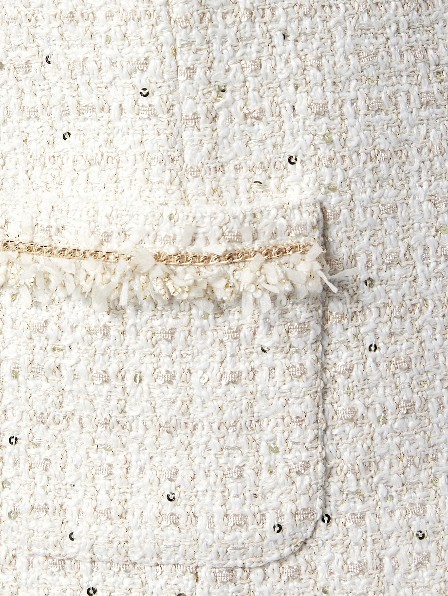 Укороченный жакет из твида с пайетками