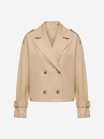 Укороченный жакет-тренч из 100% хлопка POMPA