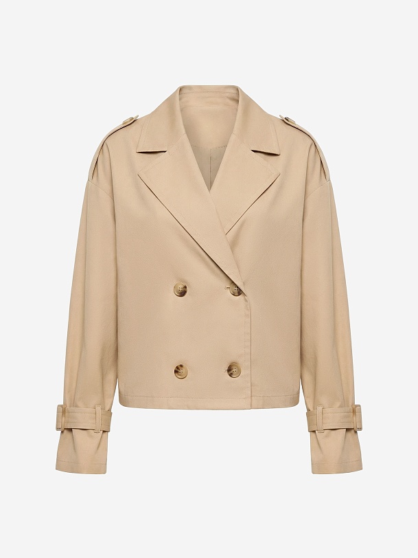 Укороченный жакет-тренч из 100% хлопка