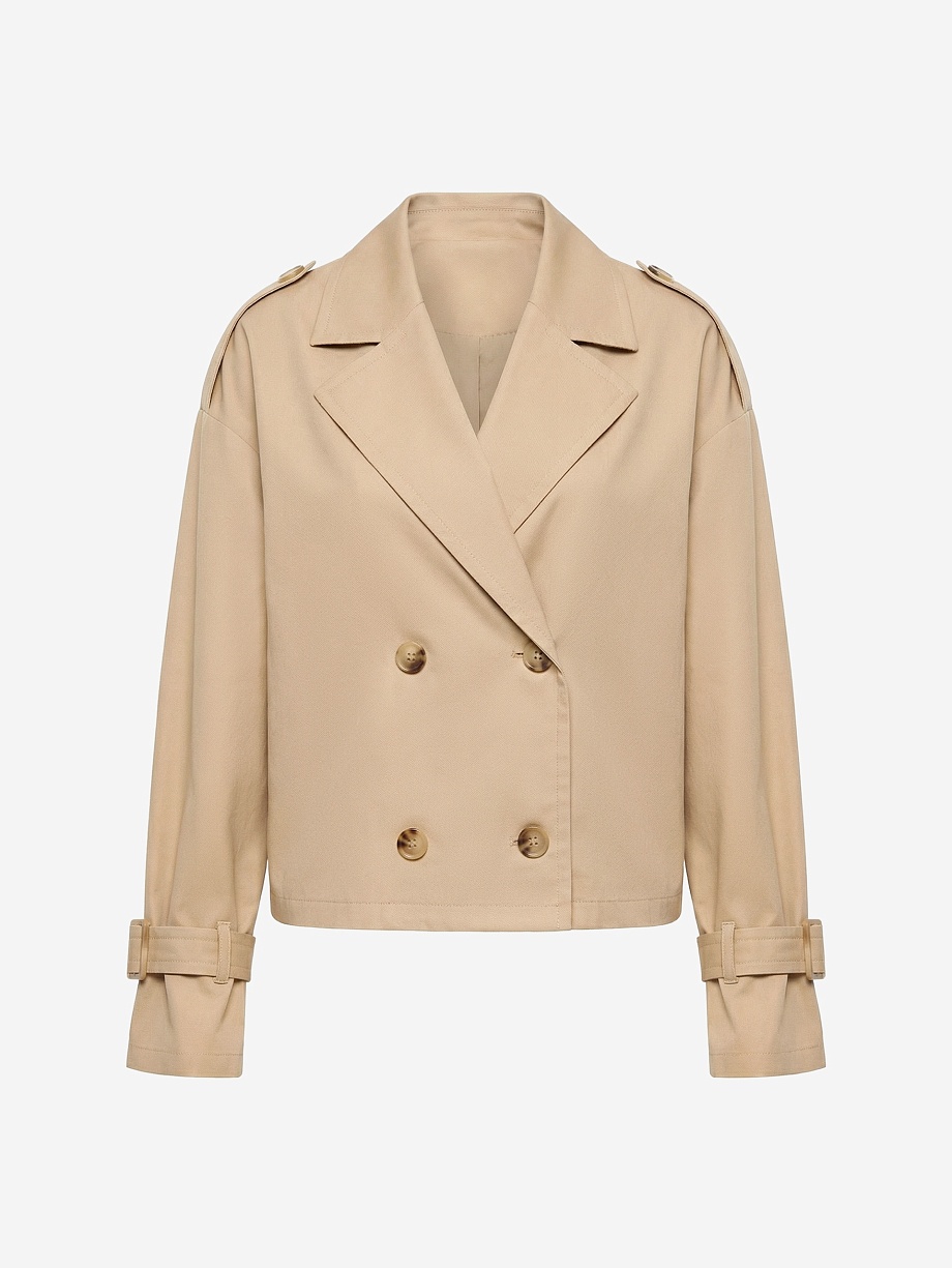 Укороченный жакет-тренч из 100% хлопка