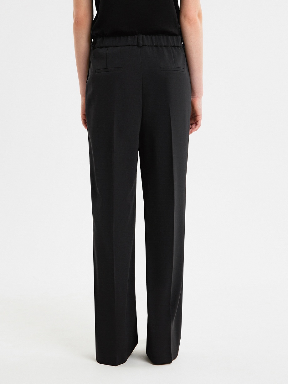 Прямые широкие брюки из мягкой костюмной ткани