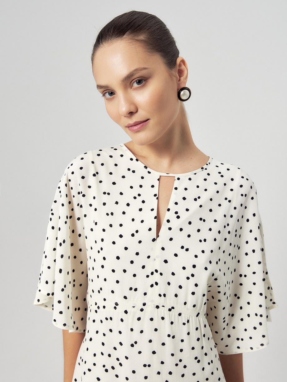 Платье из 100% вискозы в горошек