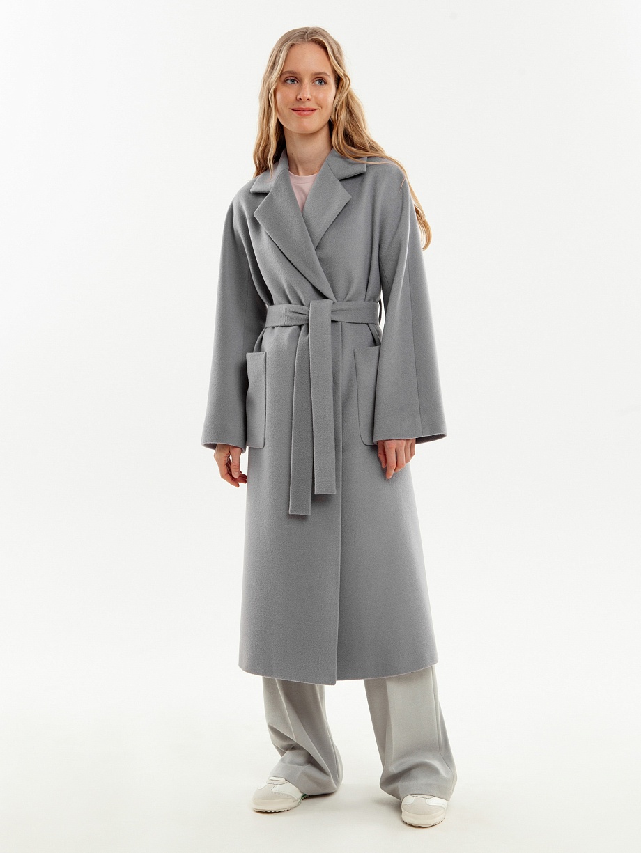 Пальто-халат из ворсовой ткани