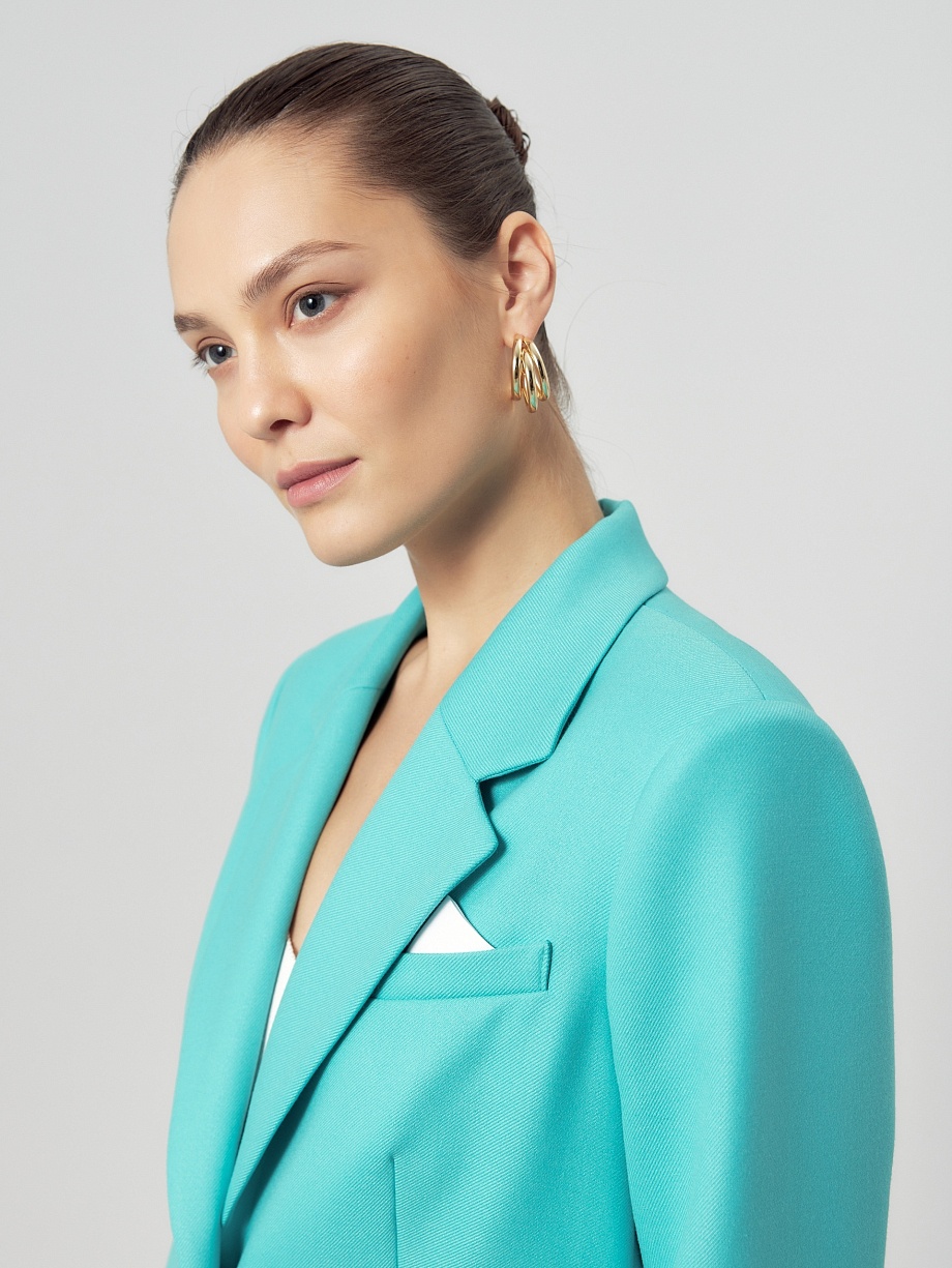 Прямой удлиненный жакет из костюмной ткани 