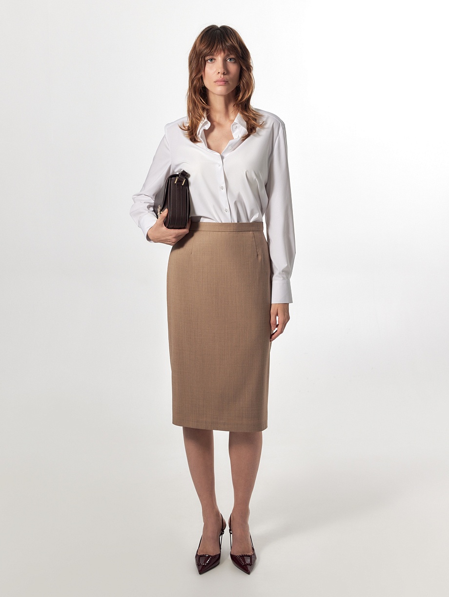 Юбка-карандаш из премиальной костюмной ткани