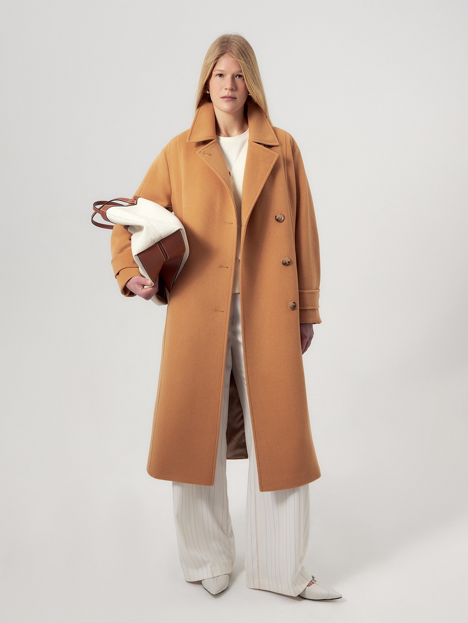 Пальто из премиальной шерсти с добавлением кашемира с мембраной