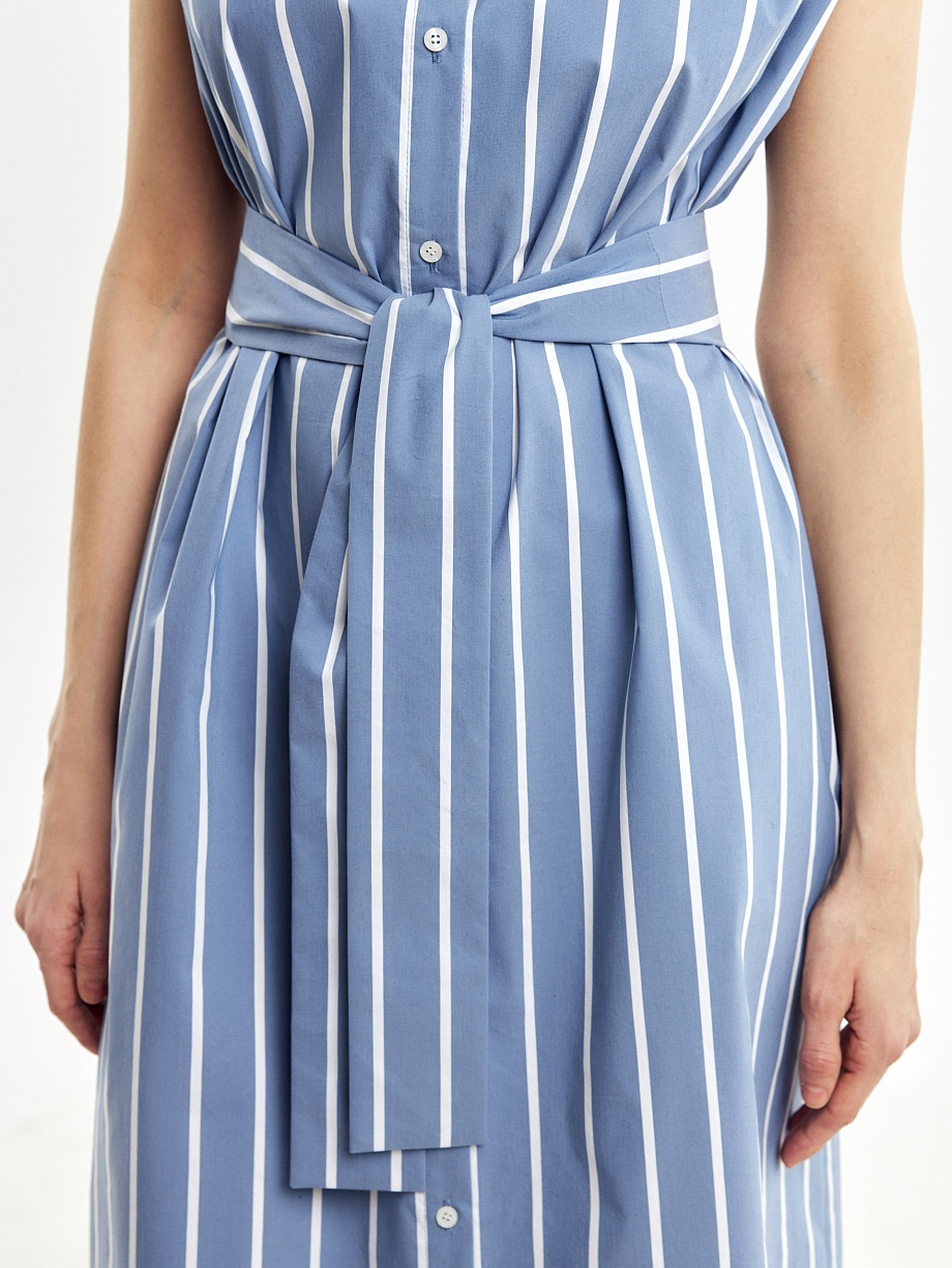 Летнее платье-халат в полоску