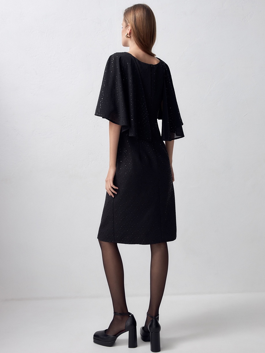 Шифоновое платье с металлизированным принтом