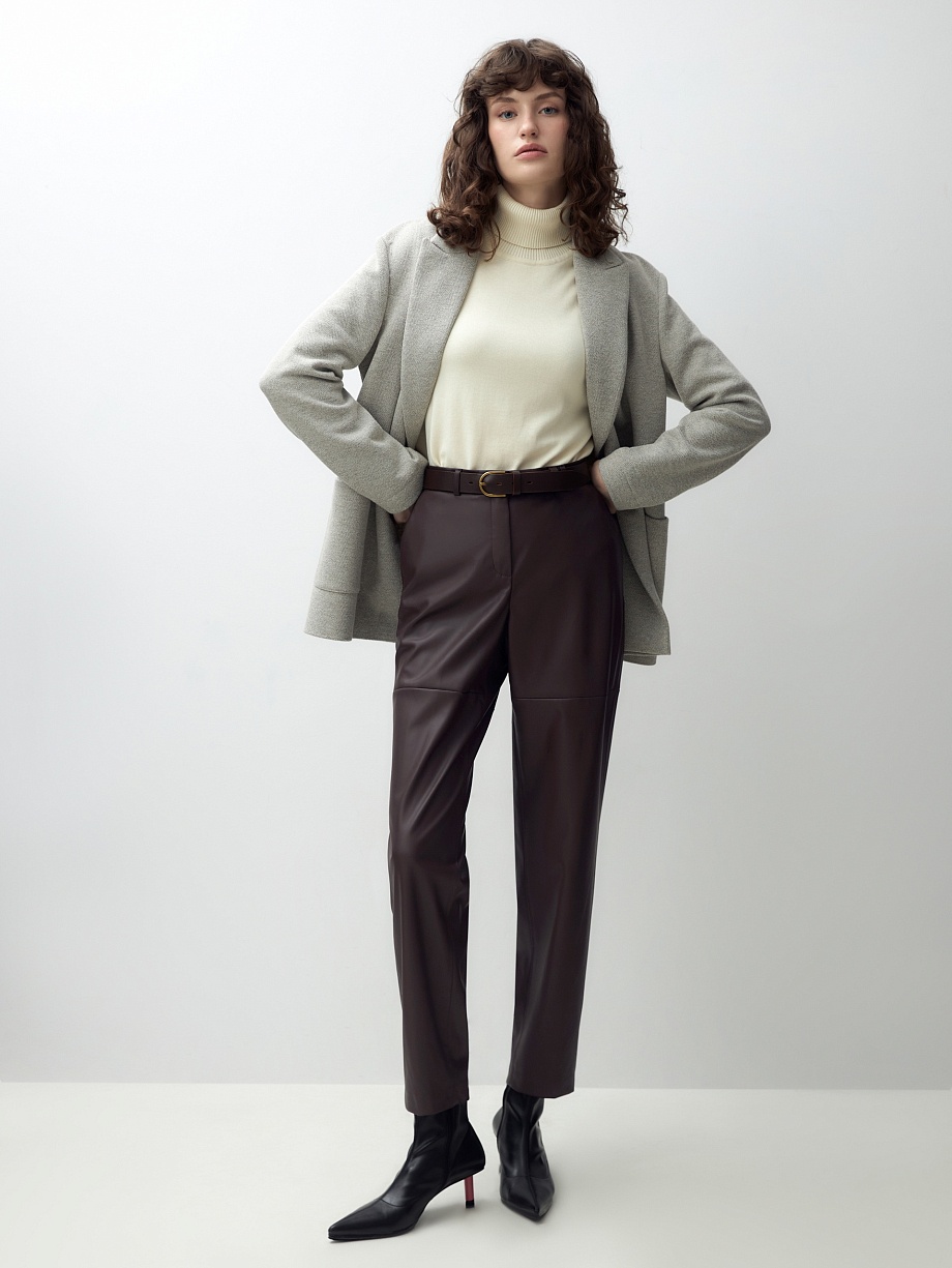 Брюки-бананы из экокожи