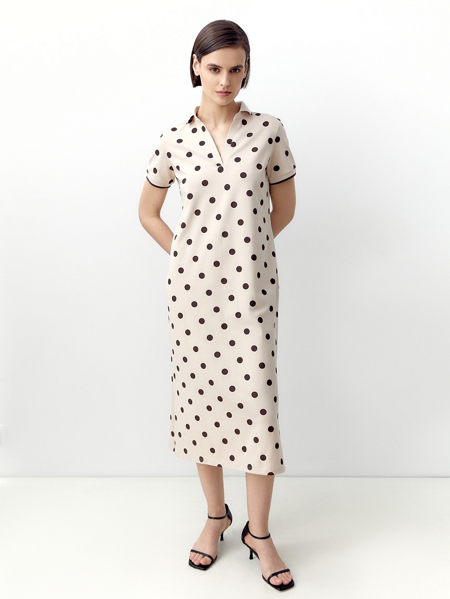 Платье из хлопка с воротником поло