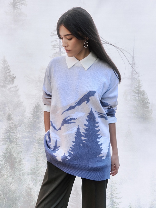 Свободный свитер из шерсти мериноса