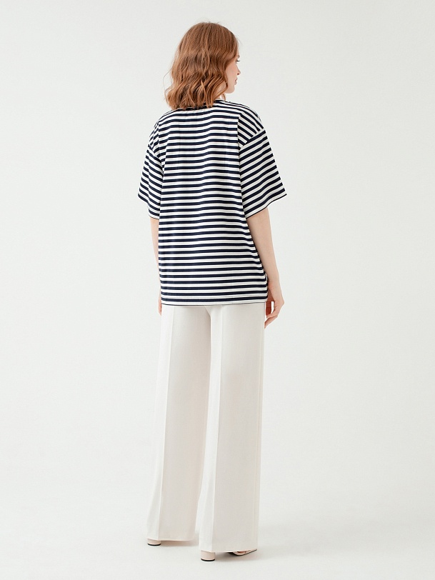 Футболка оверсайз в бретонскую полоску