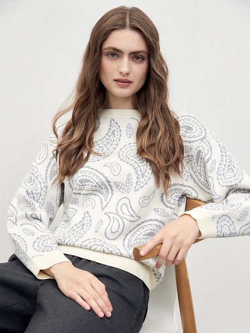 Вязаный джемпер из вискозной пряжи 