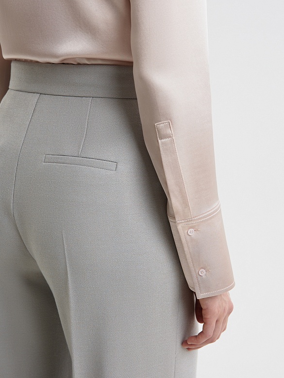 Широкие брюки из костюмной ткани со стрелками POMPA арт.3110060sr0256