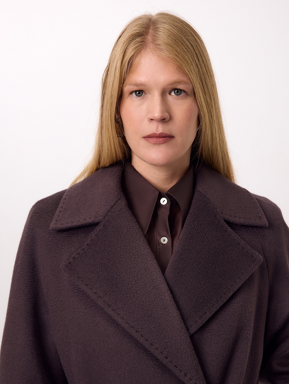 Пальто-халат из премиальной шерсти и кашемира