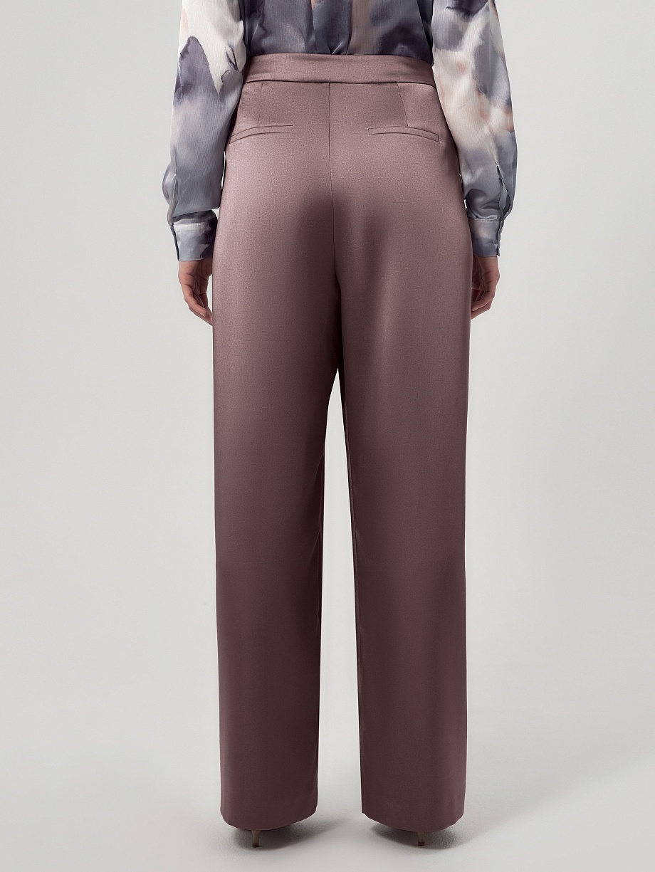 Прямые брюки из атласной костюмной ткани