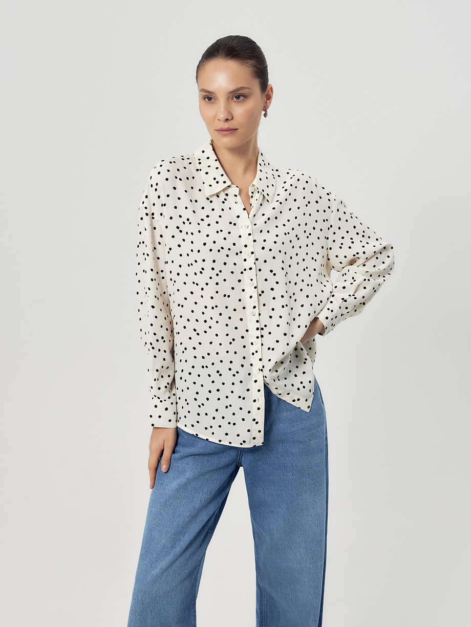 Блузка из 100% вискозы в горошек