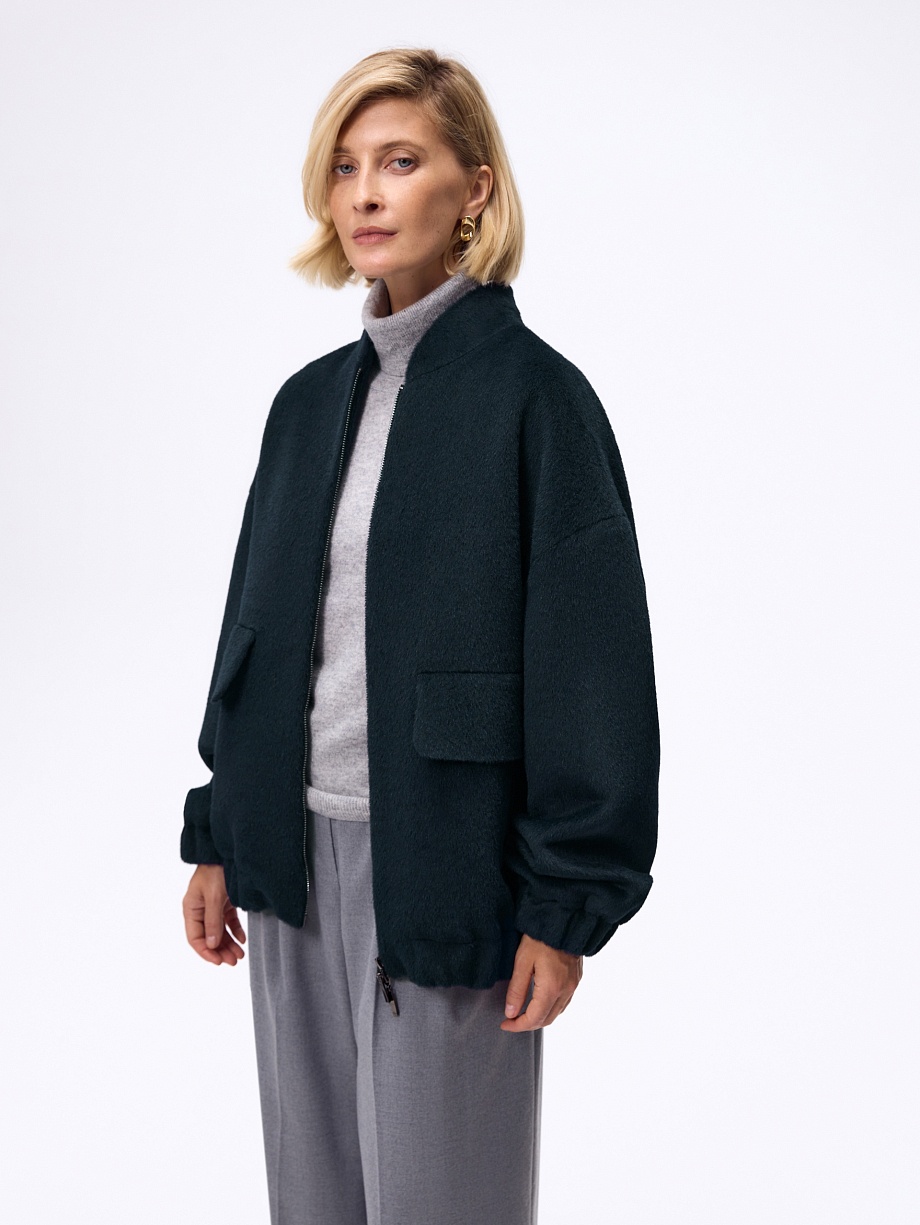 Куртка-бомбер из премиальной шерсти Альпака Бэби Сури